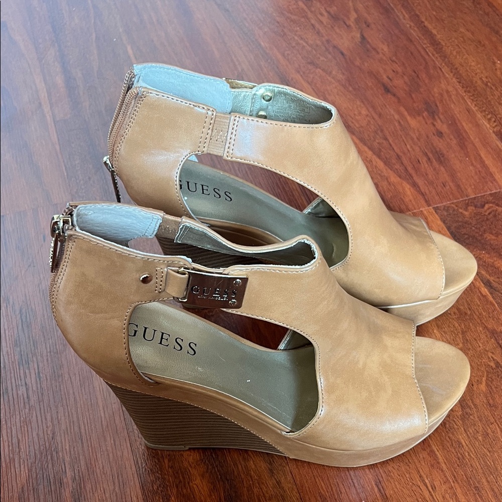 Guess Women's Camel Wedge Sandals
